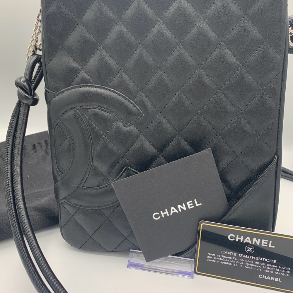 Chanel CC Cambon Crossbody Shoulder Bag Black/Pink - Picture 3 of 11